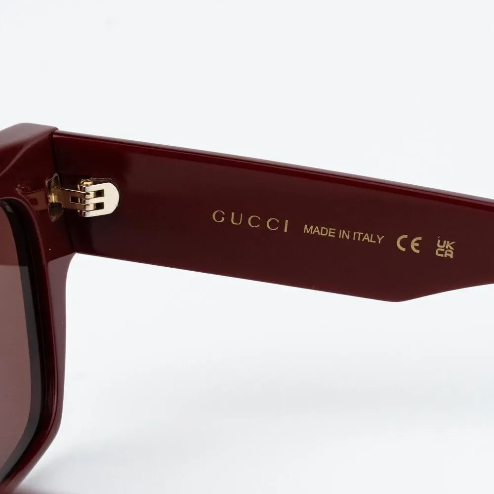 Gucci Women Sunglasses Burgundy Red Square GG1835S 003 NEW AUTHENTIC